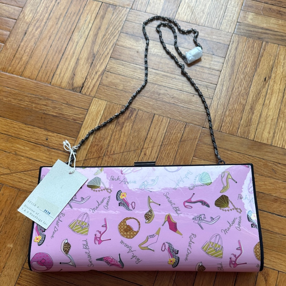 Y & S Stylish Pink Clutch with Chain Strap